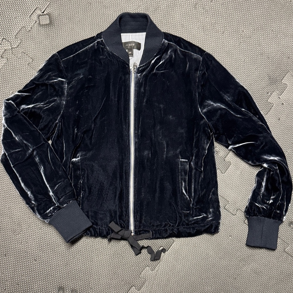 J. Crew Dark Velvet Bomber Jacket